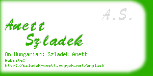 anett szladek business card